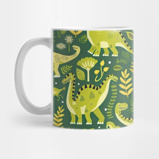 Delightful Dinosaurs in Enchanted Garden Pattern Mug